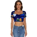 Adventure Time Jake And Finn Night Short Sleeve Square Neckline Crop Top  View1