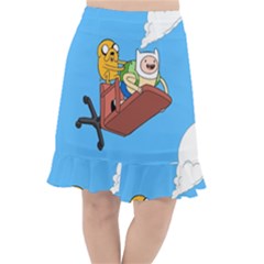 Cartoon Adventure Time Jake And Finn Fishtail Chiffon Skirt by Sarkoni