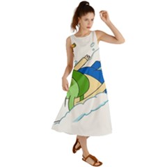 Adventure Time Finn And Jake Snow Summer Maxi Dress by Sarkoni