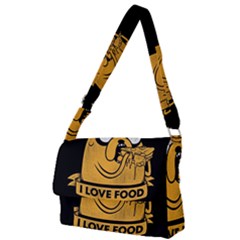 Adventure Time Jake  I Love Food Full Print Messenger Bag (l) by Sarkoni