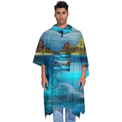 Artistic Fantasy Psychedelic Men s Hooded Rain Ponchos by Sarkoni