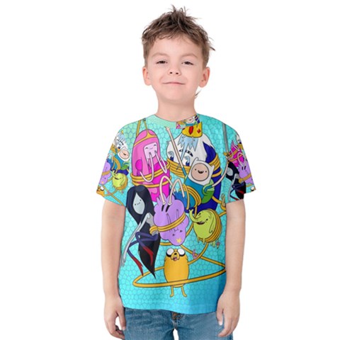 Adventure Time Cartoon Kids  Cotton T-shirt by Sarkoni