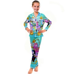 Adventure Time Cartoon Kids  Satin Long Sleeve Pajamas Set by Sarkoni