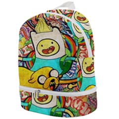 Painting Illustration Adventure Time Psychedelic Art Zip Bottom Backpack by Sarkoni