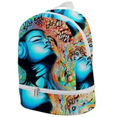 Color Detail Dream Fantasy Neon Psychedelic Teaser Zip Bottom Backpack by Sarkoni