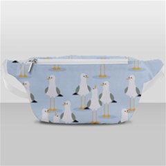 Cute Seagulls Seamless Pattern Light Blue Background Waist Bag  by Bedest