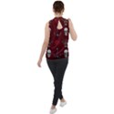 Tattoo Old School Background Pattern Mock Neck Chiffon Sleeveless Top View2