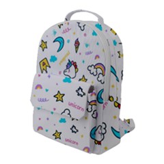 Unicorns Rainbows Seamless Pattern Flap Pocket Backpack (large) by Bedest