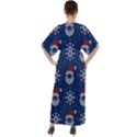 Santa Clauses Wallpaper V-Neck Boho Style Maxi Dress View2