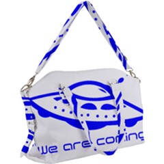 Unidentified Flying Object Ufo Alien We Are Coming Canvas Crossbody Bag by Sarkoni