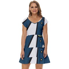 Ufo Alien Unidentified Flying Object Short Sleeve Tiered Mini Dress by Sarkoni