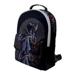 Illustration Drunk Astronaut Flap Pocket Backpack (large) by Bedest