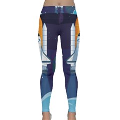 Spaceship Milkyway Galaxy Classic Yoga Leggings by Bedest