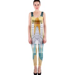 Space Exploration Illustration One Piece Catsuit by Bedest