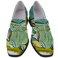 Fish Hook Worm Bait Water Hobby Women s Chunky Heel Loafers by Sarkoni