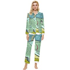 Fish Hook Worm Bait Water Hobby Womens  Long Sleeve Velvet Pocket Pajamas Set by Sarkoni