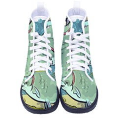 Fish Hook Worm Bait Water Hobby Kid s High-top Canvas Sneakers by Sarkoni