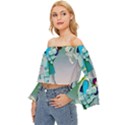 Astronaut Kiss Space Baby Off Shoulder Flutter Bell Sleeve Top View2