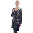 Illustration Astronaut Cosmonaut Paying Skateboard Sport Space With Astronaut Suit Hooded Pocket Cardigan View1