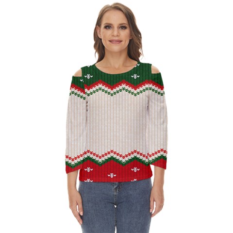 Merry Christmas Happy New Year Cut Out Wide Sleeve Top by artworkshop