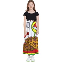 Milk Cookies Christmas Holidays Kids  Flared Maxi Skirt by Sarkoni