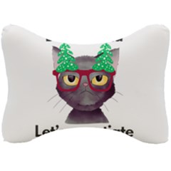 Cute Cat Glasses Christmas Tree Seat Head Rest Cushion by Sarkoni