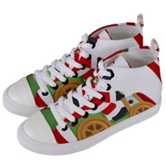 Christmas Santa Claus Women s Mid-top Canvas Sneakers by Sarkoni