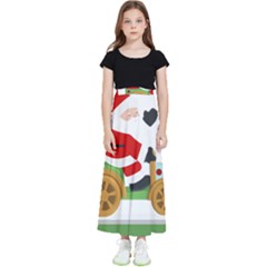 Christmas Santa Claus Kids  Flared Maxi Skirt by Sarkoni