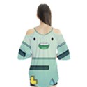 Adventure Time Bmo Beemo Green Flutter Sleeve T-Shirt  View2