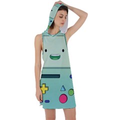 Adventure Time Bmo Beemo Green Racer Back Hoodie Dress by Bedest