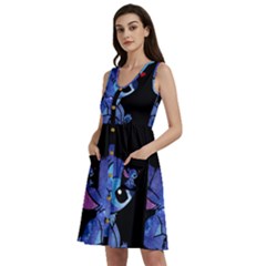 Stitch Love Cartoon Cute Space Sleeveless Dress With Pocket by Bedest