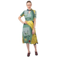 Cartoon Bmo Adventure Time Keyhole Neckline Chiffon Dress by Bedest
