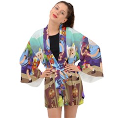 Cartoon Adventure Time Finn Princess Bubblegum Lumpy Space Long Sleeve Kimono by Bedest
