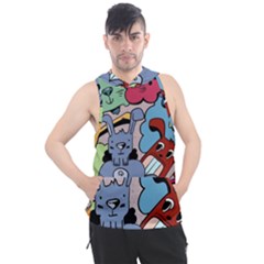 Graffiti Monster Street Theme Men s Sleeveless Hoodie by Bedest