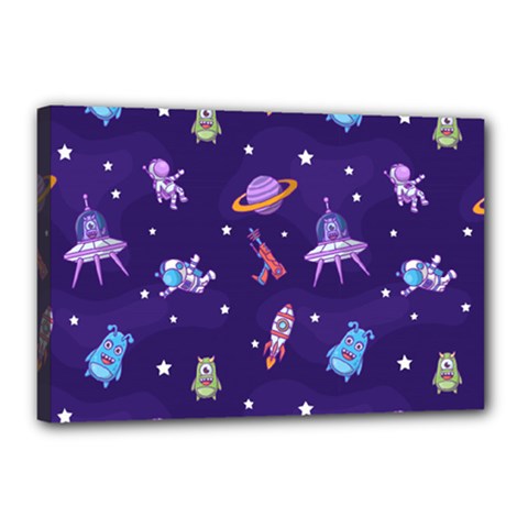 Space Seamless Pattern Canvas 18  X 12  (stretched) by Hannah976
