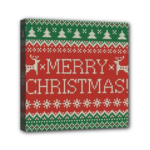 Merry Christmas  Pattern Mini Canvas 6  X 6  (stretched) by artworkshop