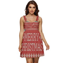 Merry Christmas  Pattern Ruffle Strap Babydoll Chiffon Dress by artworkshop