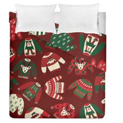 Ugly Sweater Wrapping Paper Duvet Cover Double Side (queen Size) by artworkshop