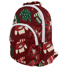 Ugly Sweater Wrapping Paper Rounded Multi Pocket Backpack by artworkshop