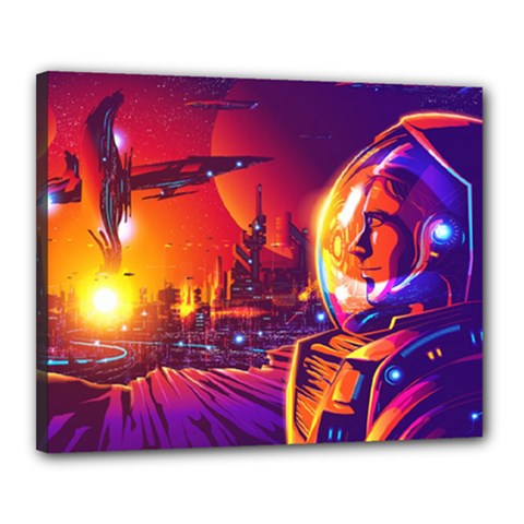 Far Future Human Colonization Canvas 20  X 16  (stretched) by Hannah976