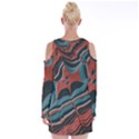 Dessert land  Pattern  all over print design Velvet Long Sleeve Shoulder Cutout Dress View2