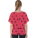 Seamless Watermelon Surface Texture V-Neck Dolman Drape Top View2