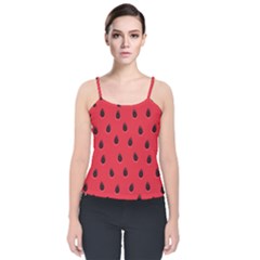 Seamless Watermelon Surface Texture Velvet Spaghetti Strap Top by Hannah976