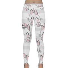Cat With Bow Pattern Classic Yoga Leggings by Hannah976