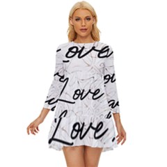 Live Love Laugh Monstera  Long Sleeve Babydoll Dress by ConteMonfrey