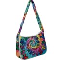 Grateful Dead Bears Tie Dye Vibrant Spiral Zip Up Shoulder Bag View1