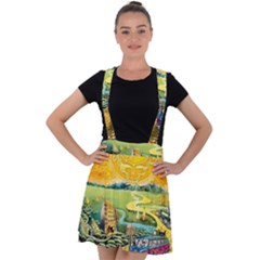 Grateful Dead Golden Road Velvet Suspender Skater Skirt by Bedest