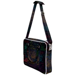 Mathematical Colorful Formulas Drawn By Hand Black Chalkboard Cross Body Office Bag by Ravend