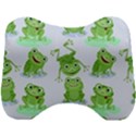 Cute Green Frogs Seamless Pattern Head Support Cushion View1