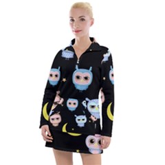 Cute Art Print Pattern Women s Long Sleeve Casual Dress by Apen